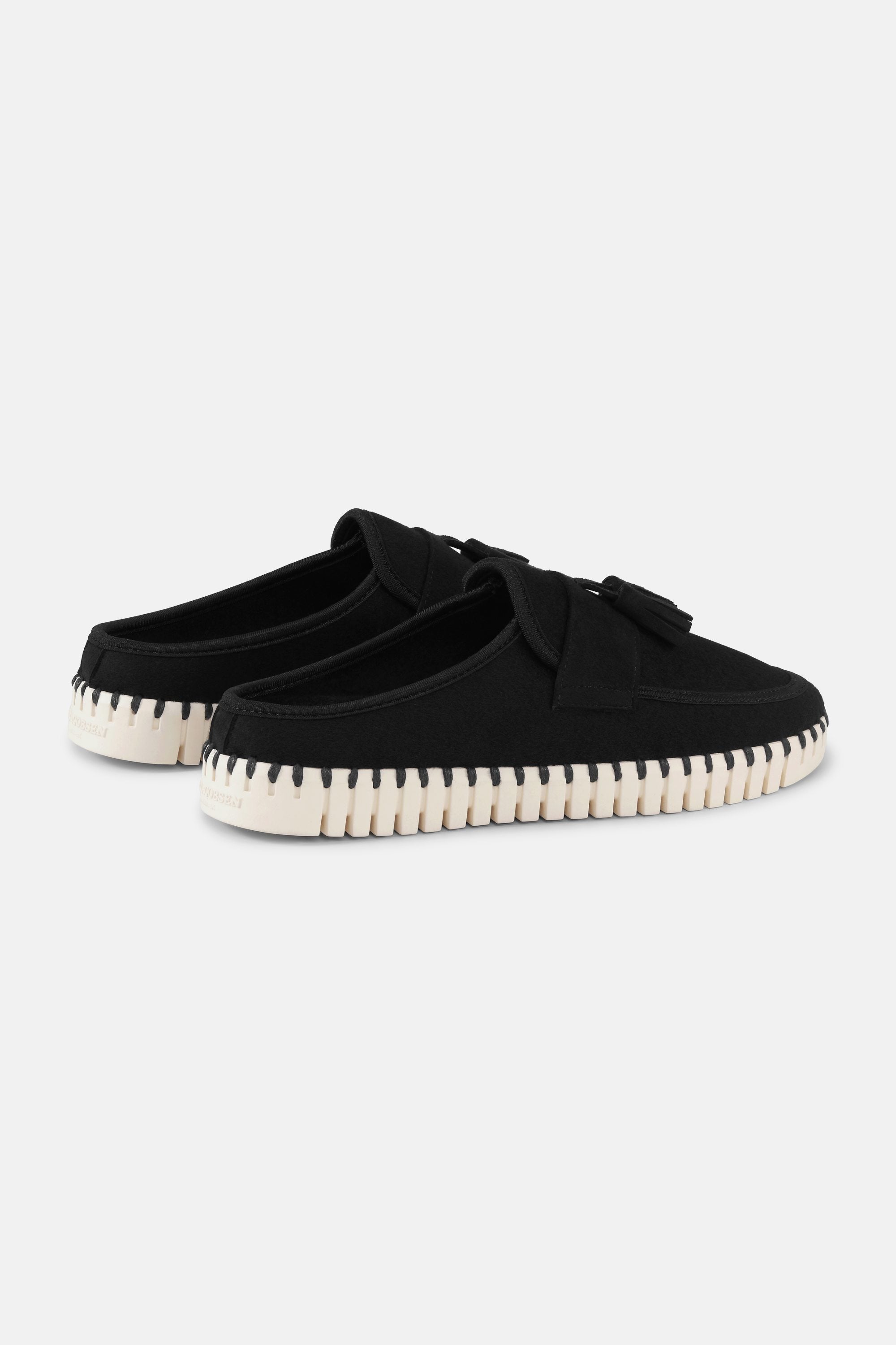 Tulip Wool Mule - Black Pearled Ivory